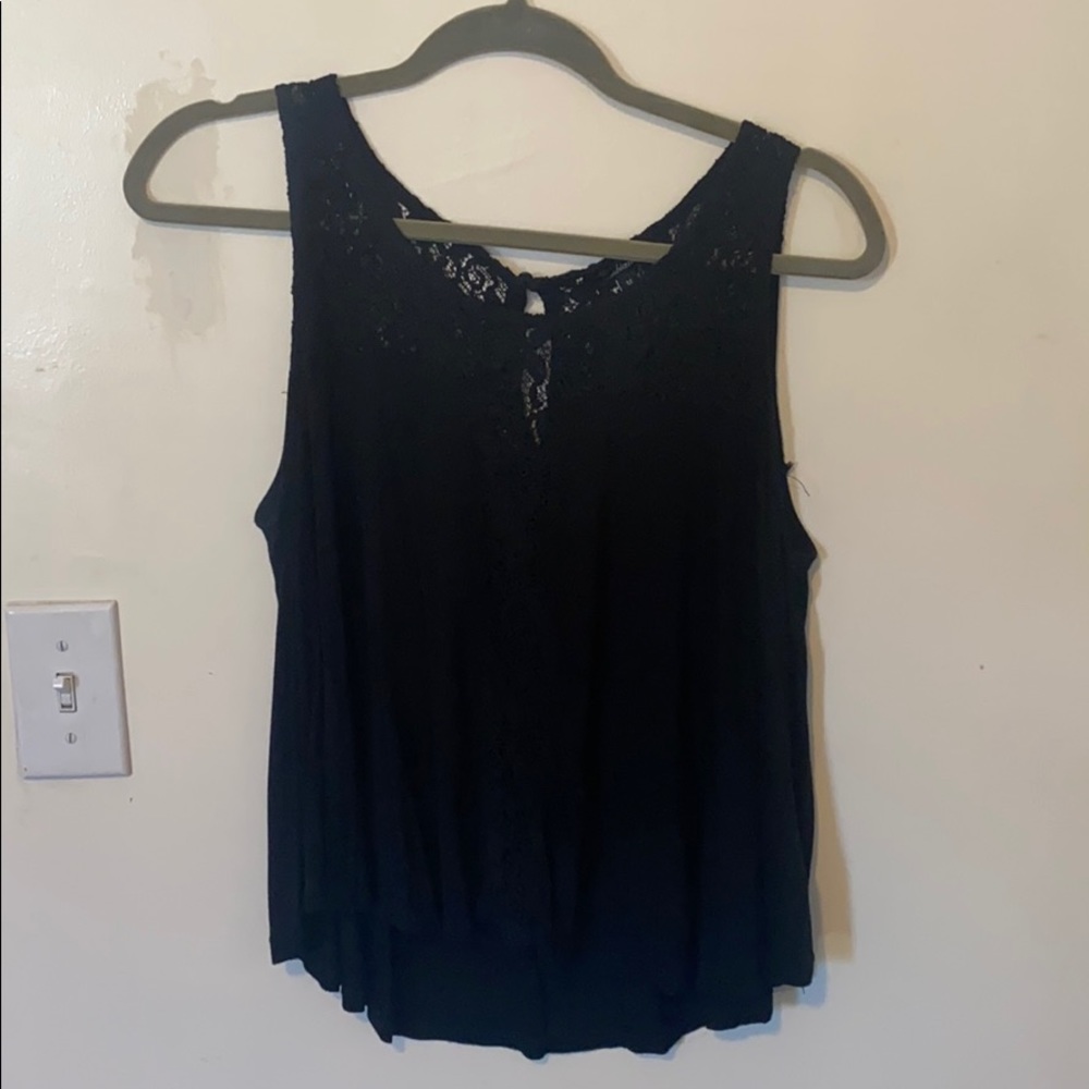 Black medium tank top with lace